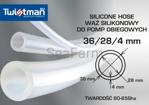 Wąż silikonowy do pomp obiegowych Twistman 36/28/4 mm, dł. 10 cm